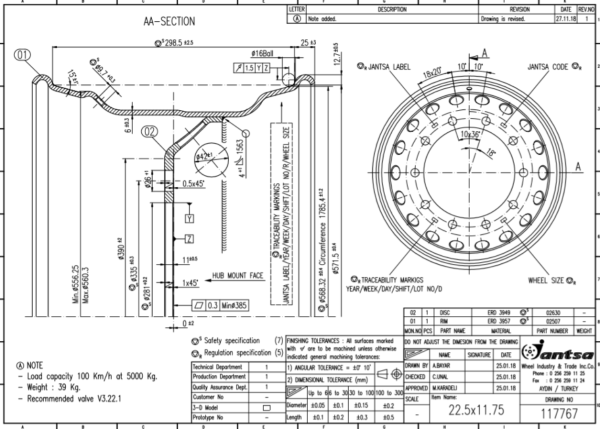 11.75X22.5 ΖΑΝΤΑ 281x335 10H Φ26.5 ΄΄ΤΕΛΙΚΗ ΤΙΜΗ ΜΕ Φ.Π.Α.΄΄ - Image 2